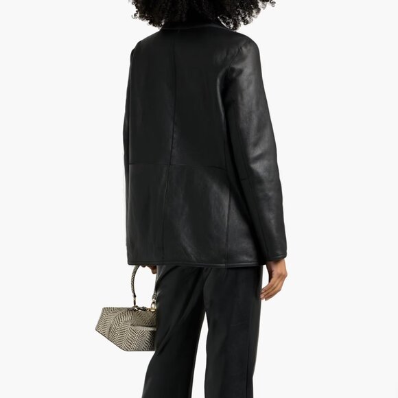 THEORY Reversible Double-Breasted Shearling Lambskin Jacket - Picture 4 of 14